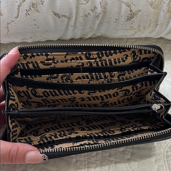 Juicy Couture Black and Pink Embroidered Wallet Y2K - Picture 4 of 6